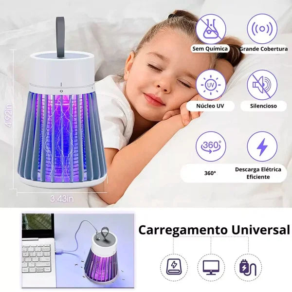 Lanterna Mata Mosquitos Ultravioleta + Brinde