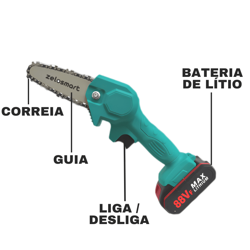 Motosserra Portátil T-express + 1 Bateria Externa Brinde
